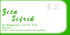 zita sifrik business card